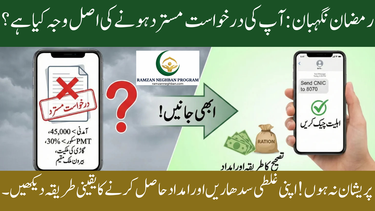 Ramzan Nigehban Package Application Rejected Reason